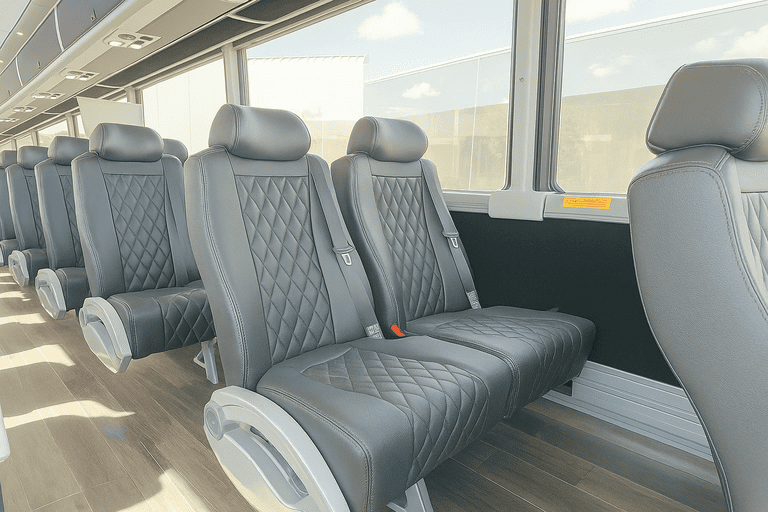 interior of Hamilton Coach Bus Service charter bus