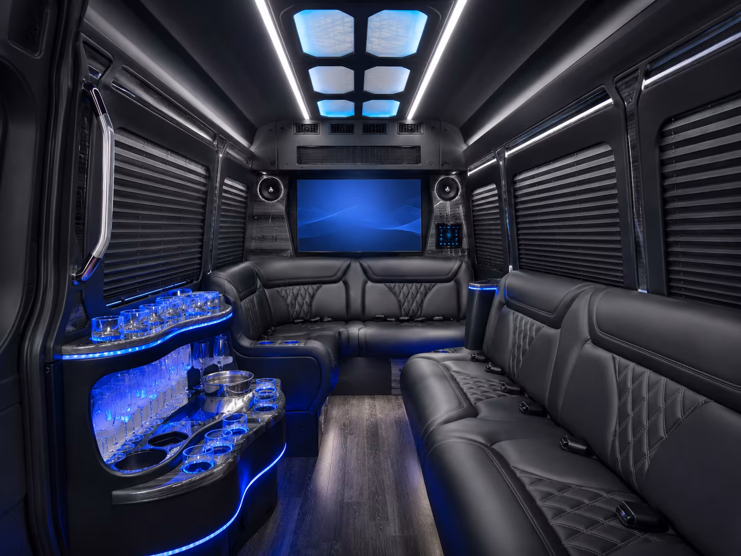 hamilton 30 passenger party bus interior