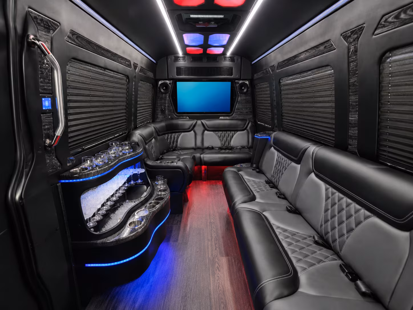 hamilton 40 passenger party bus inside