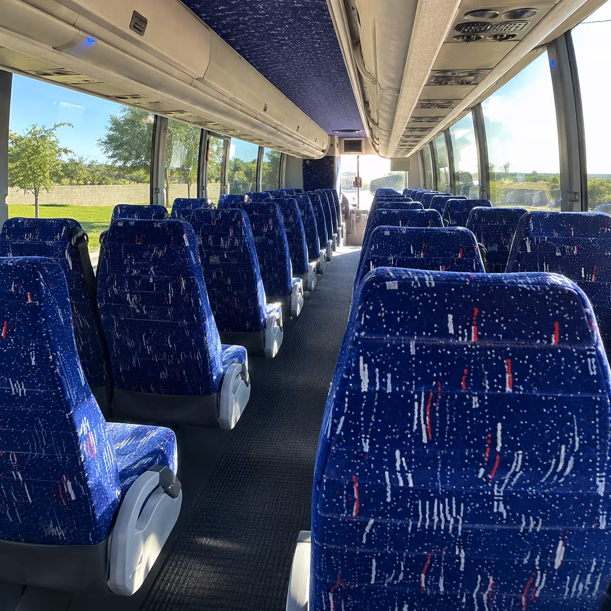 hamilton 56 passenger charter bus inside